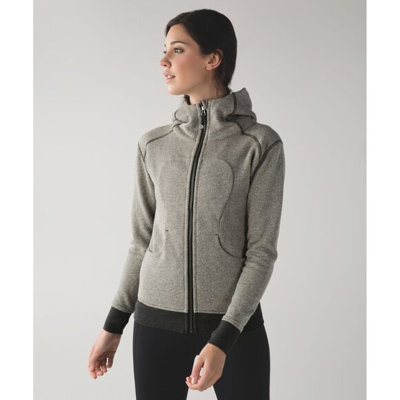 Lululemon Athletica On The Daily Hoodie Heathered Black Dark Grey French Terry 8 - Picture 1 of 10